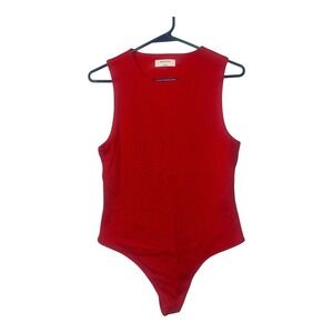 Aritzia Babaton Red Countour Ribbed Muscle Bodysuit, Large